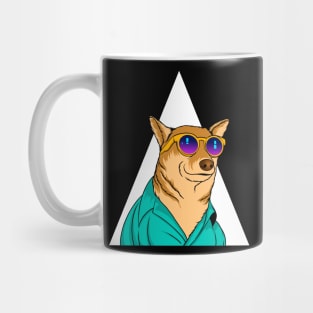 Cool 90s Vibe Vaporwave Corgi Wearing Sunglasses | Corgi Lover Gift Mug